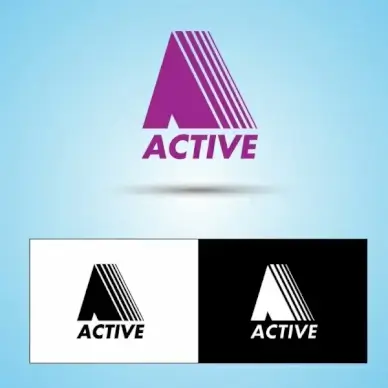 logo sets collection active style text symbol decoration