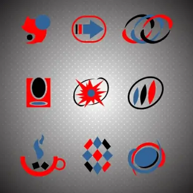 logo sets collection in red black and blue