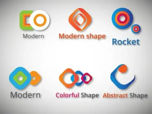 logo sets design with colorful modern abstract shapes