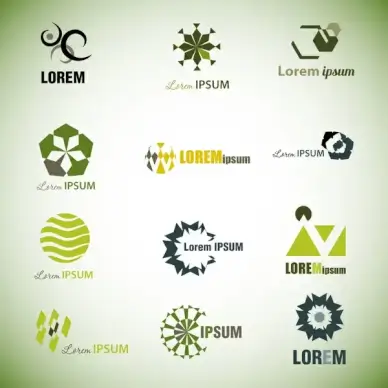 logo sets with abstract style on bright background