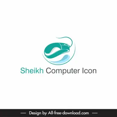logo sheikh computer template flat classic design mouse sketch