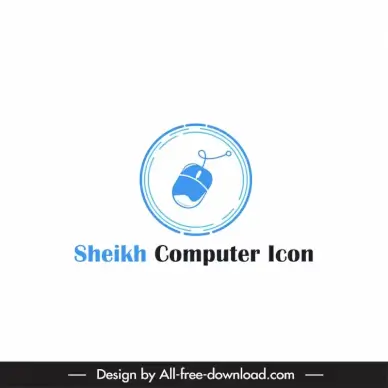 logo sheikh computer template isolated computing mouse sketch