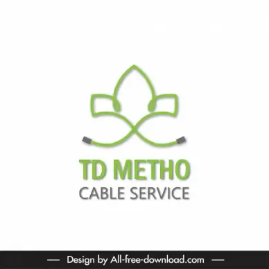logo td metho cable service template symmetric shape outline lines plug sketch