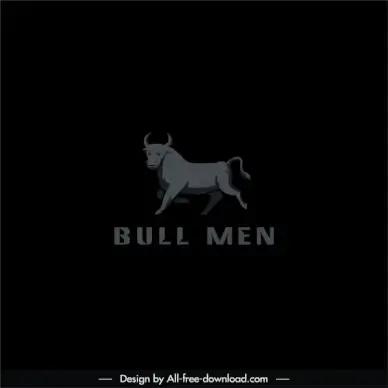 logo template bull animal sketch dark modern