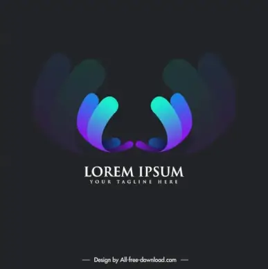 logo template modern colored symmetric 3d abstract shape