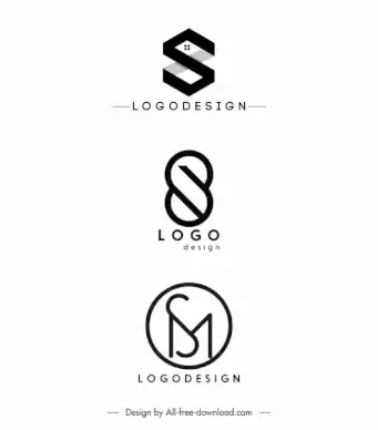 logo templates black white flat shapes