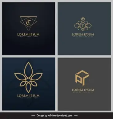 logo templates flora triangle cubic flat 3d sketch