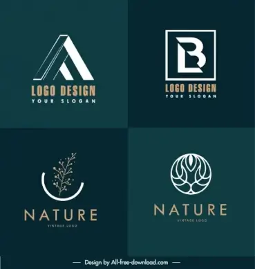 logo templates texts shapes nature elements sketch