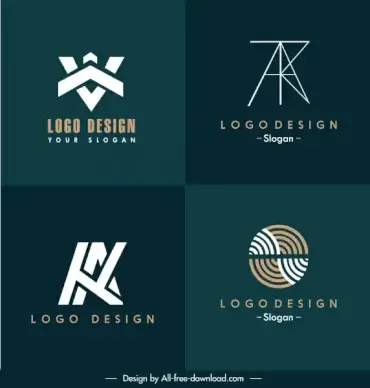logo templates texts shapes swirled circles sketch