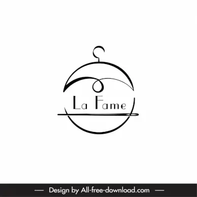 logo x la fame clothing logo template circle swirl sketch