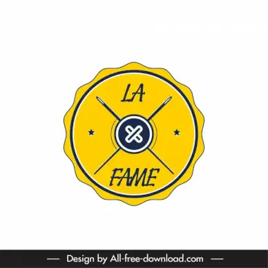 logo x la fame clothing logo template flat classical symmetric design sewing tools sketch