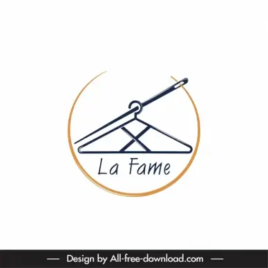 logo x la fame clothing logo template sewing tools circle sketch