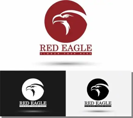 logos templates sketch eagle icon silhouette style