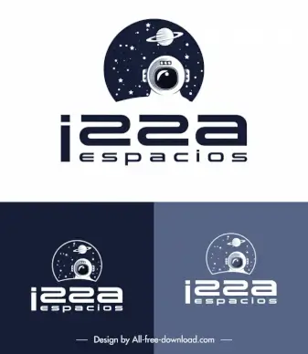 logotipo de izza espacios template flat modern 