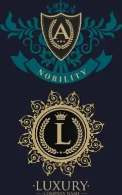logotype design classical royal style dark color
