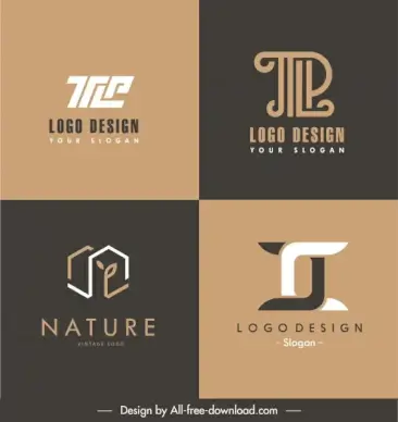 logotypes templates flat texts house shape sketch