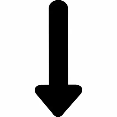 long arrow alt down flat black sign