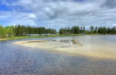 looking at the campground at lake nipigon ontario canada