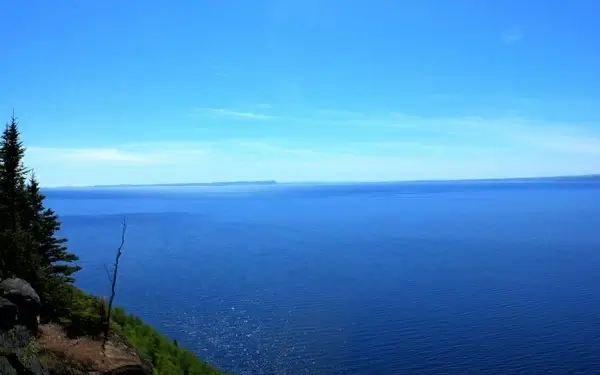 looking out into superior at sleeping giant provincial park ontario canada