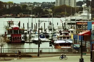 lots and lots of yachts and a couple of bikes