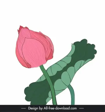 lotus flower icon elegant classical outline 