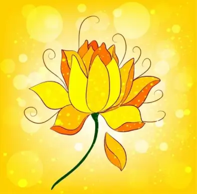 lotus icon sparkling yellow design cartoon sketch