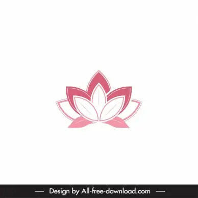 lotus sign icon flat symmetrical outline