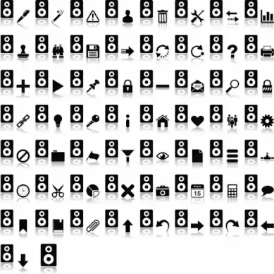 loudspeaker with overlays and mirroring effect