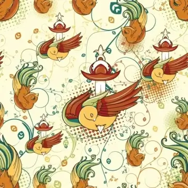 love birds silhouette background vector