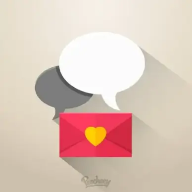 love conversation concept with long shadow