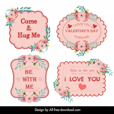 love labels collection elegant classical floras hearts arrows decor