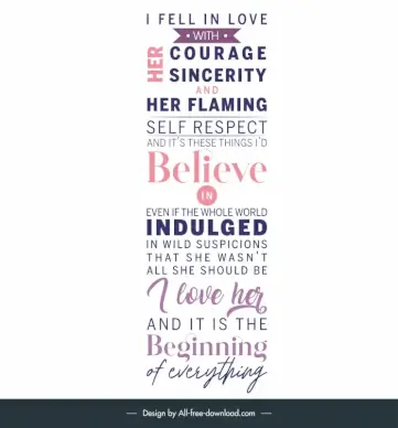 love quotes for her poster template modern horizontal vertical texts decor