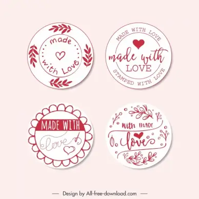  love stamp templates hearts leaf circle design 