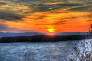lovely sunset on the great river trail wisconsin