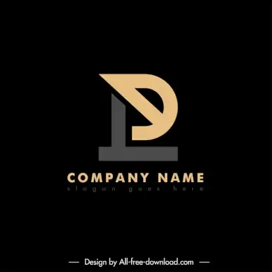 lp logo template flat contrast geometric design 