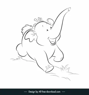 lumpy the heffalump icon in my friends tigger pooh black white handdrawn outline