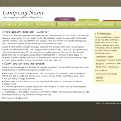 Lunaria 1 Template