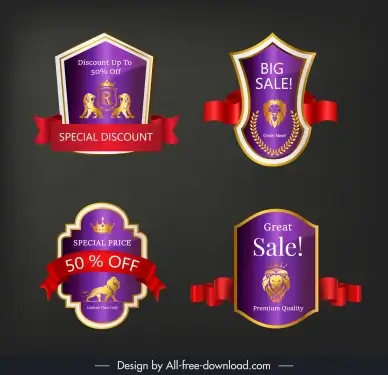 luxurious labels templateds modern symmetric 3d