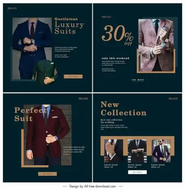 luxury suit instagram post sets luxury modern realistic decor