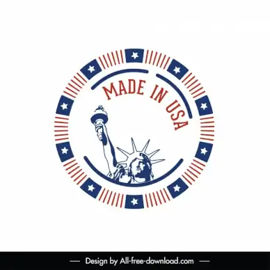 made in usa stamp liberty statue sketch