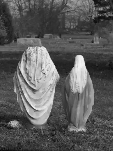 madonna cemetery stone figure