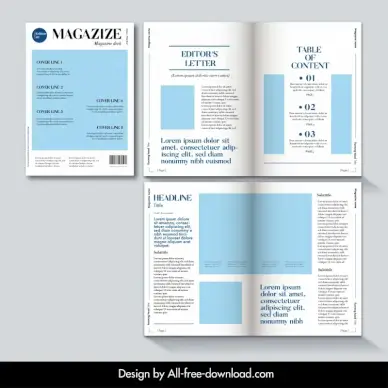 magazine layout template modern elegant navigation bar design