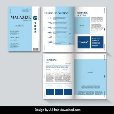 magazine template modern flat elegant layout