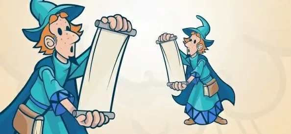 magician with a scroll