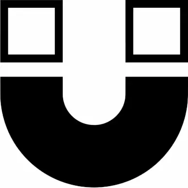 magnet sign icon flat contrast symmetric geometric sketch