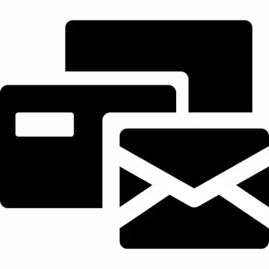 mail bulk sign icon flat contrast silhouette geometric sketch
