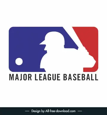 major league baseball logo template flat silhouette player sketch