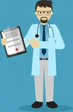 male doctor icon colorful cartoon style