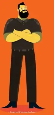 man avatar icon standing gesture colored cartoon sketch