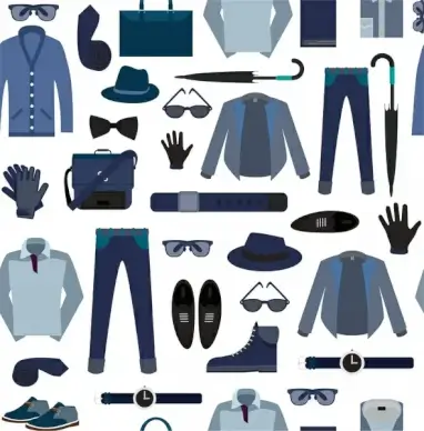 man fashion collection isolated with various elegant accessories
